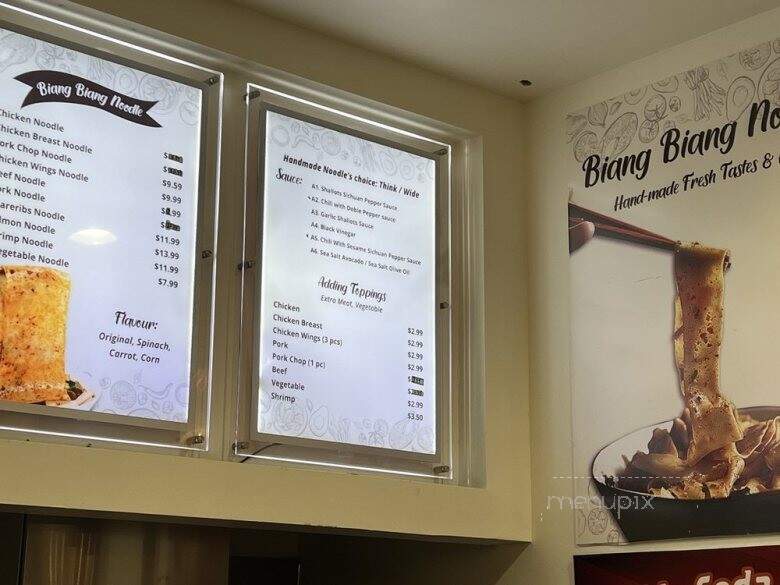 Biang Biang Noodle - Vancouver, WA menu_pic