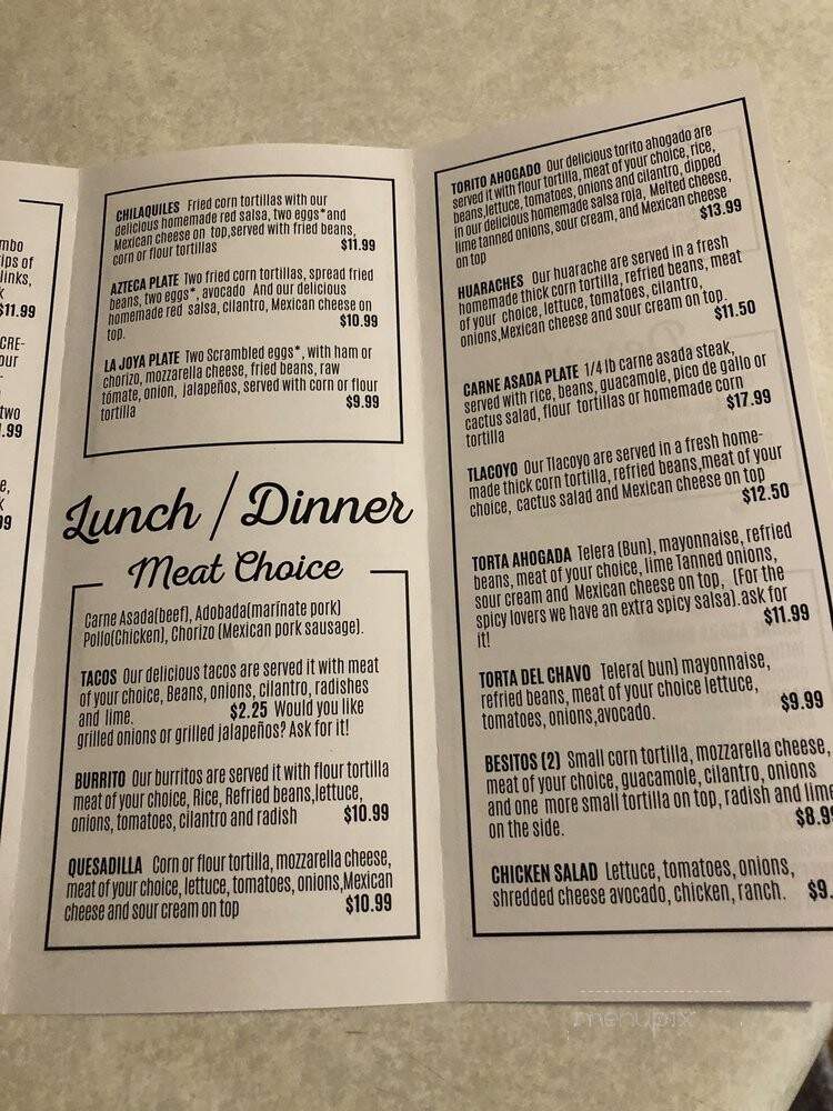 Mi Ranchito La Joya Mexican Grill - Kittitas, WA menu_pic