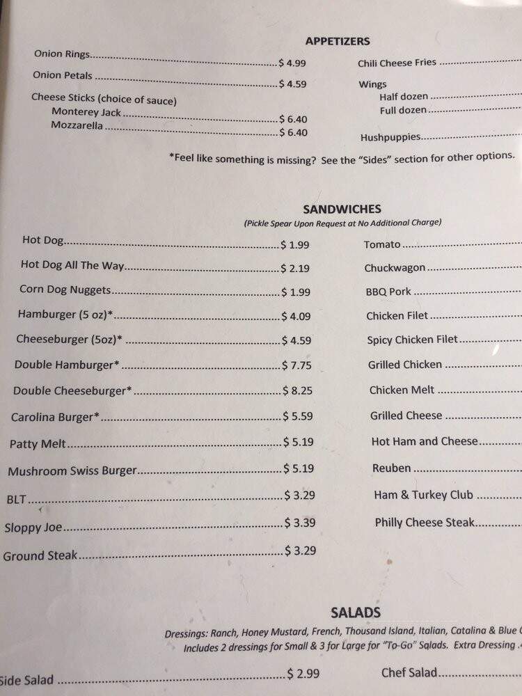 The Pilot Diner - Pilot Mountain, NC menu_pic