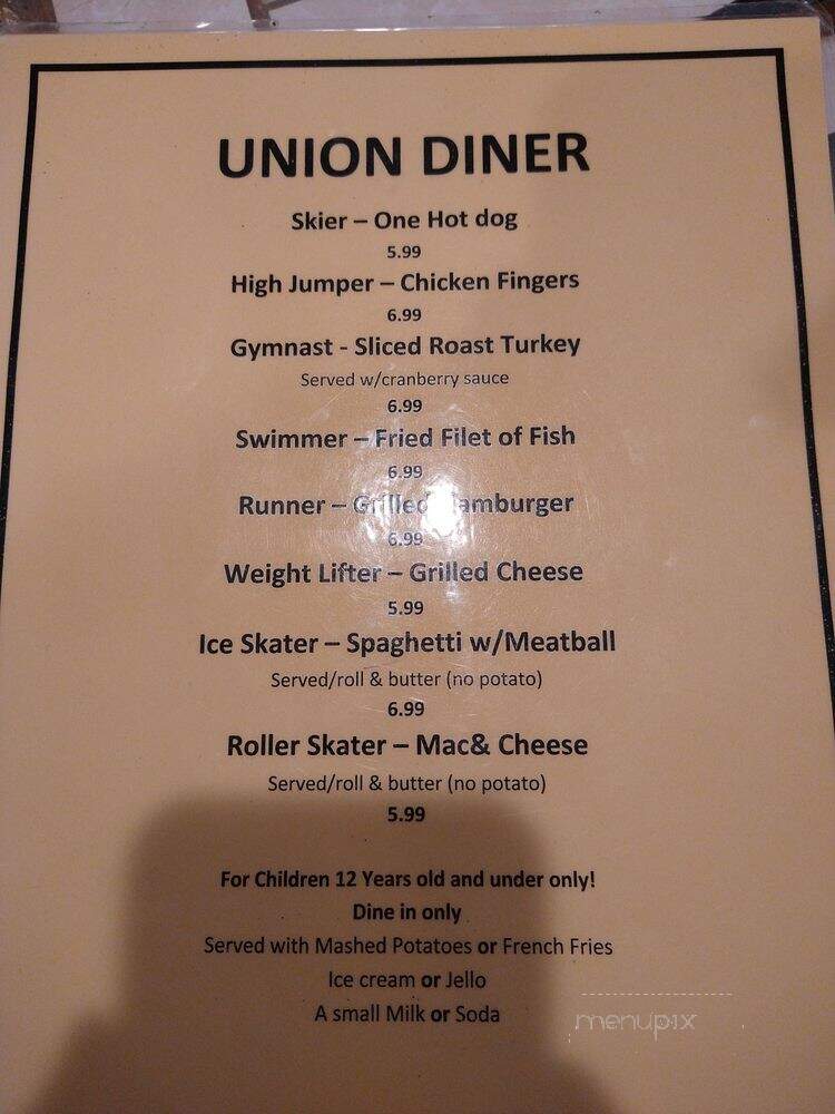 Union Diner - Endwell, NY menu_pic