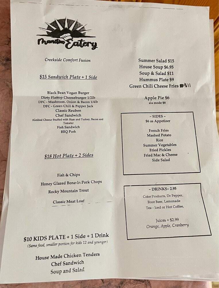 Manitou Eatery - Manitou Springs, CO menu_pic
