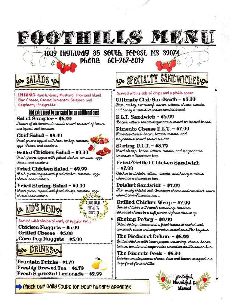 Foothills Diner - Forest, MS
