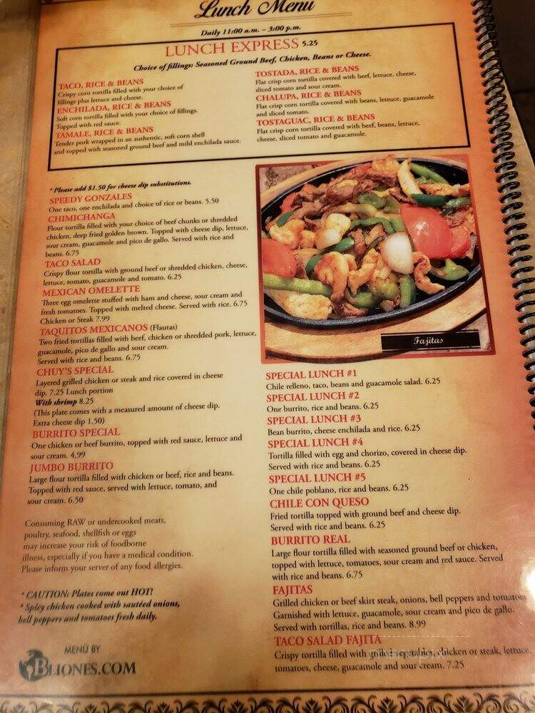 Los Agave's - Princeton, KY menu_pic