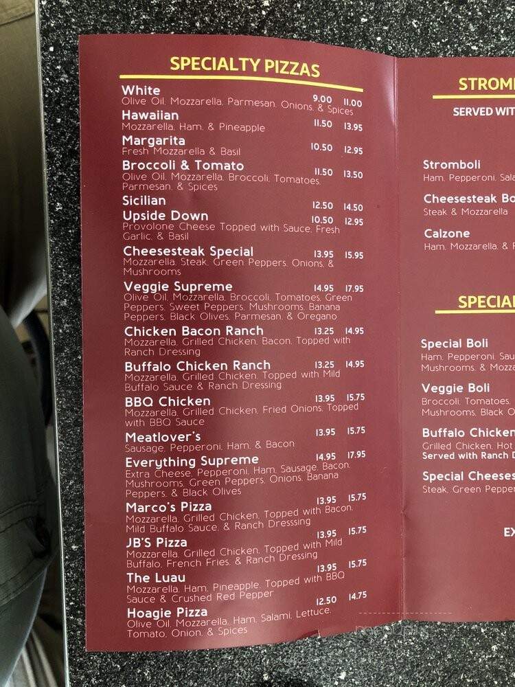 JB'S Pizzeria - Monroe Township, PA menu_pic