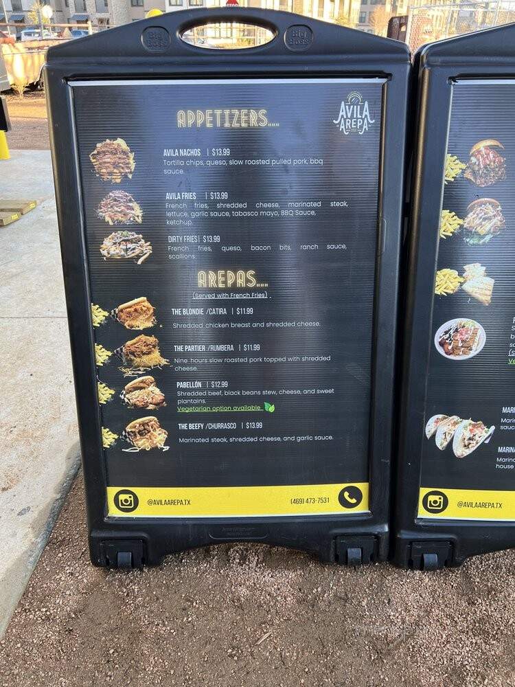 Avila Arepa - Dallas, TX menu_pic