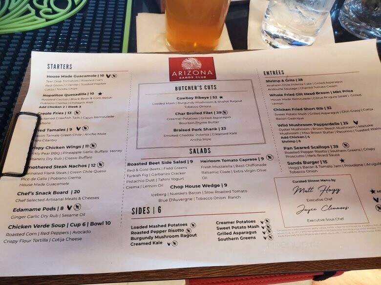 Arizona Sands Club - Tucson, AZ menu_pic
