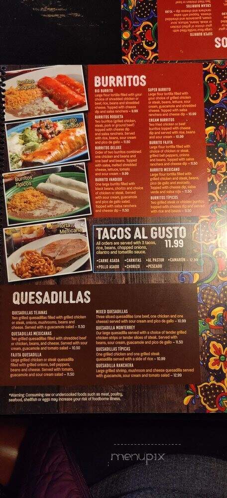 Jimador Mexican Restaurant - Denver, NC menu_pic
