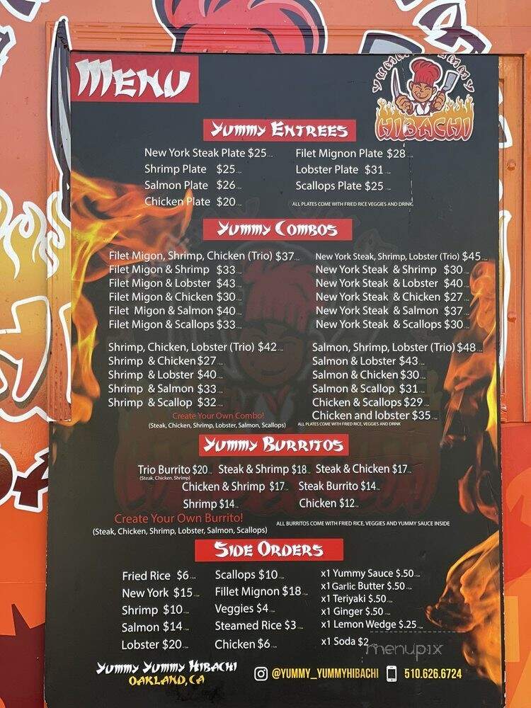 Yummy Yummy Hibachi - Oakland, CA menu_pic