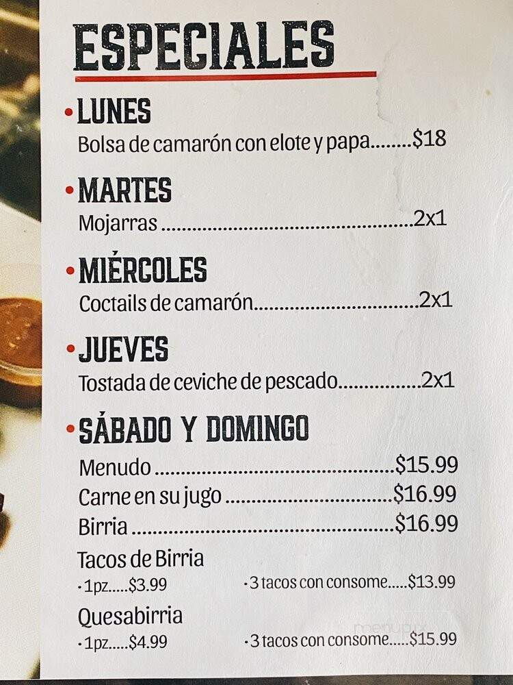 Punta Marina Cocina Del Mar - Santa Ana, CA menu_pic