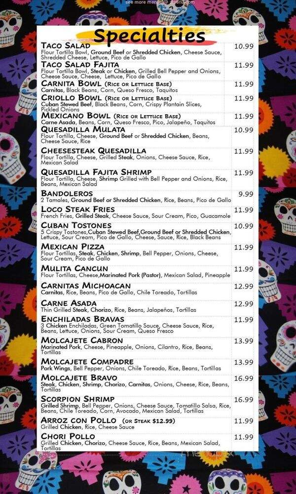 Caza Brava Mexican Restaurant - Knoxville, TN menu_pic