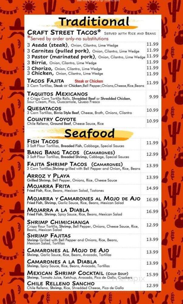 Caza Brava Mexican Restaurant - Knoxville, TN menu_pic