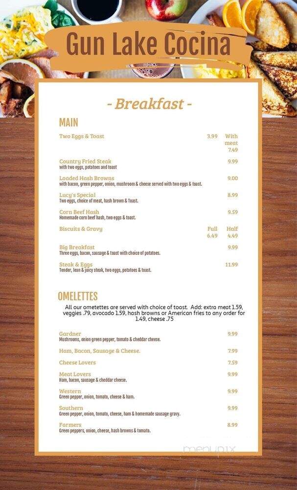 Gun Lake Cocina - Middleville, MI menu_pic
