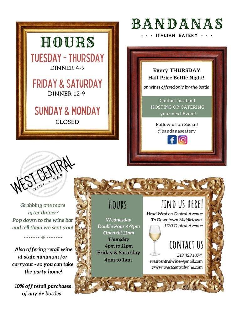 Bandanas Italian Eatery - Liberty Township, OH menu_pic