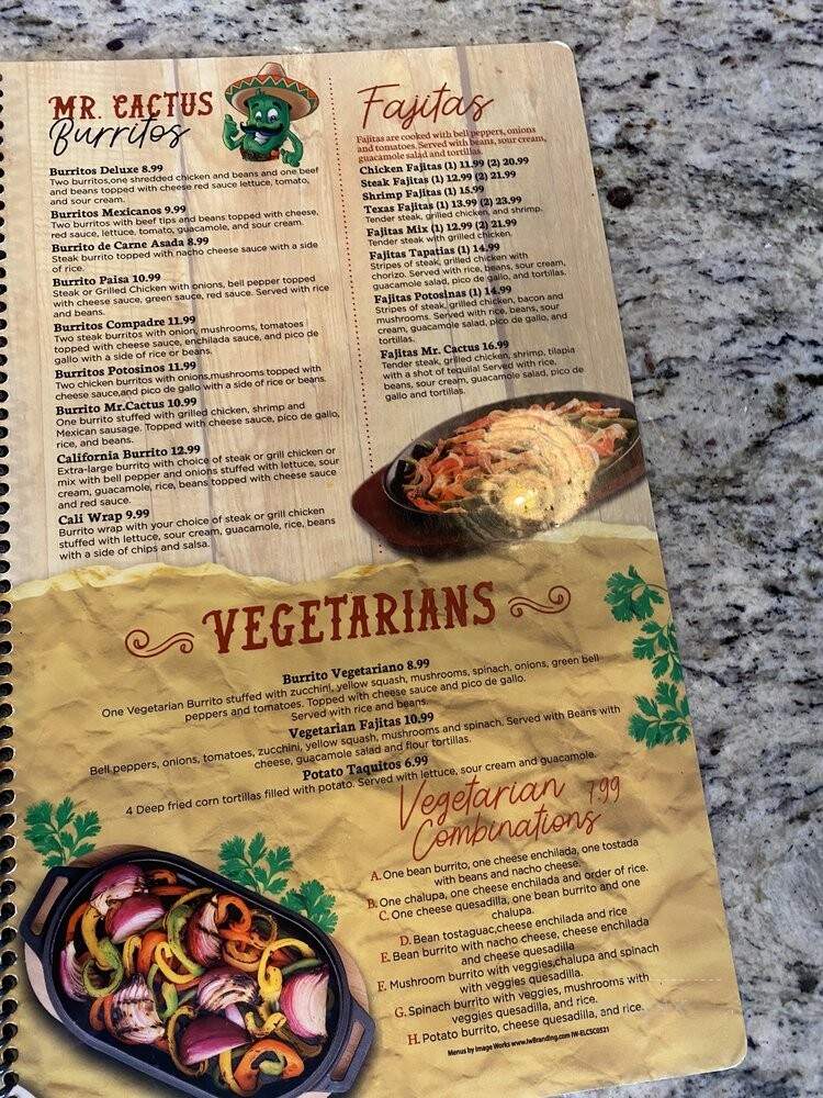 Mr. Cactus Mexican Kitchen - Easley, SC menu_pic