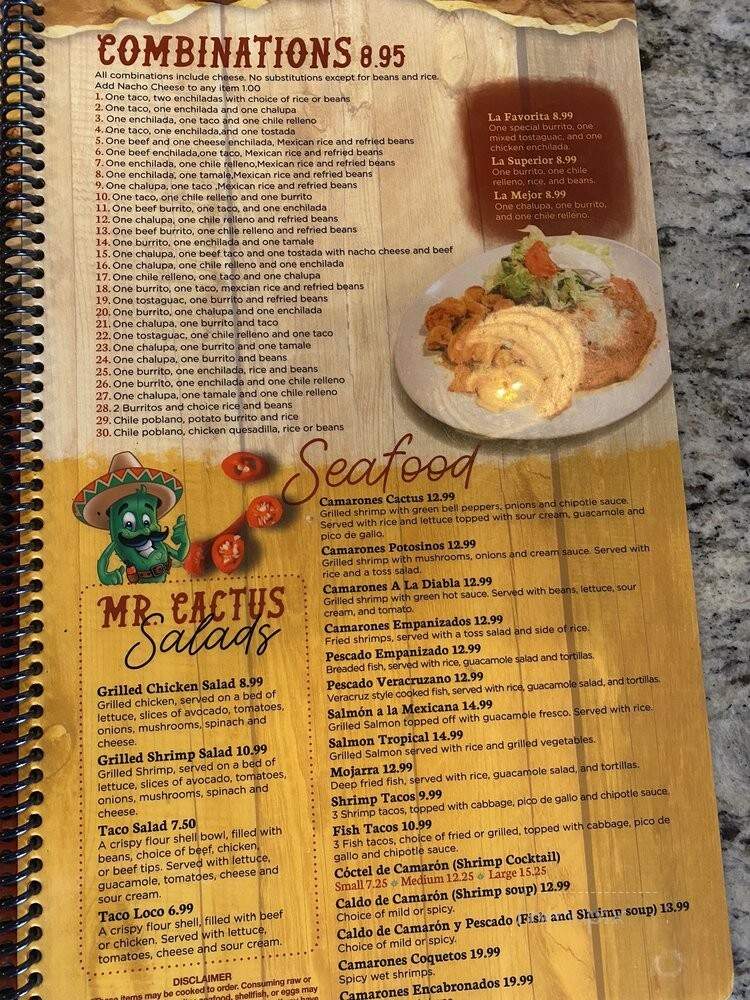 Mr. Cactus Mexican Kitchen - Easley, SC menu_pic