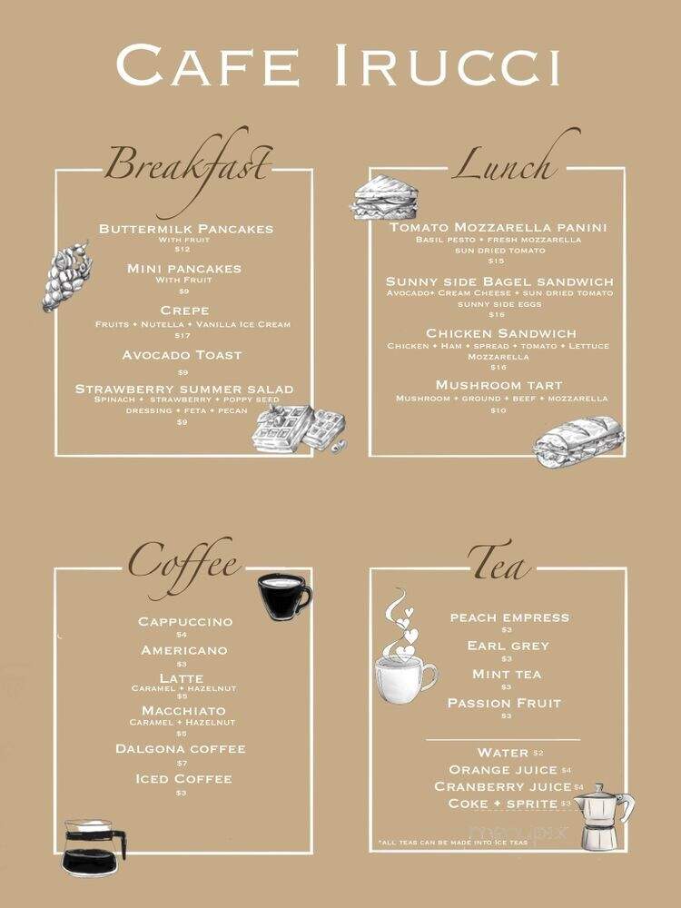 Pasticcino Di Irucci - Los Angeles, CA menu_pic
