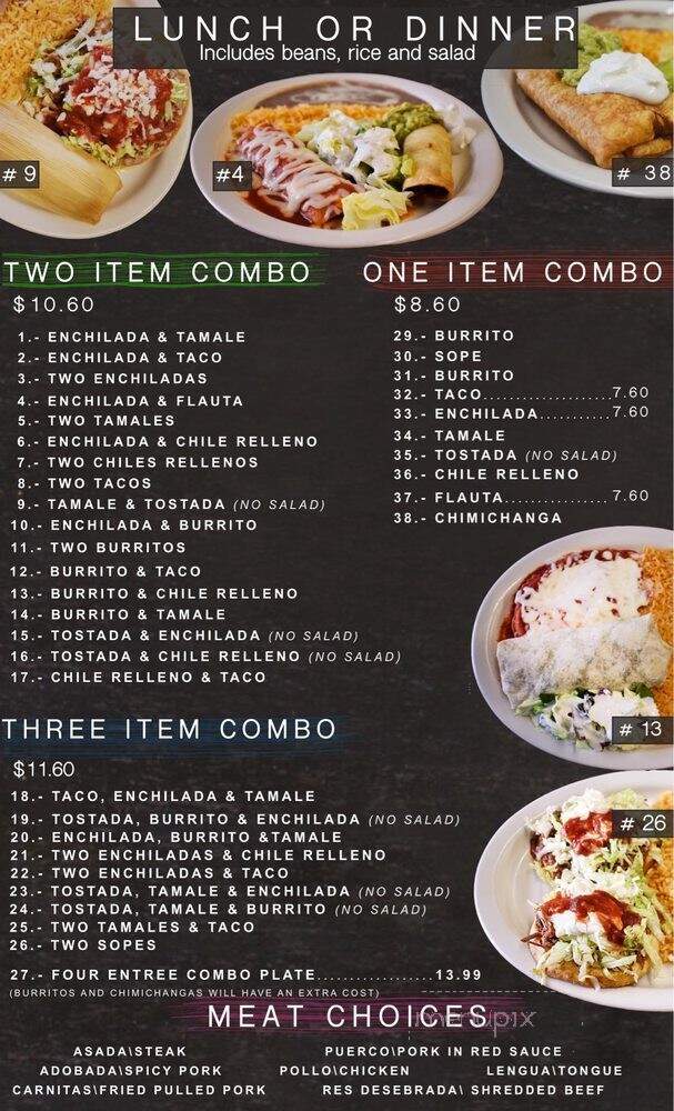 Mex Kal Family Mexican Restaurant - Arbuckle, CA menu_pic
