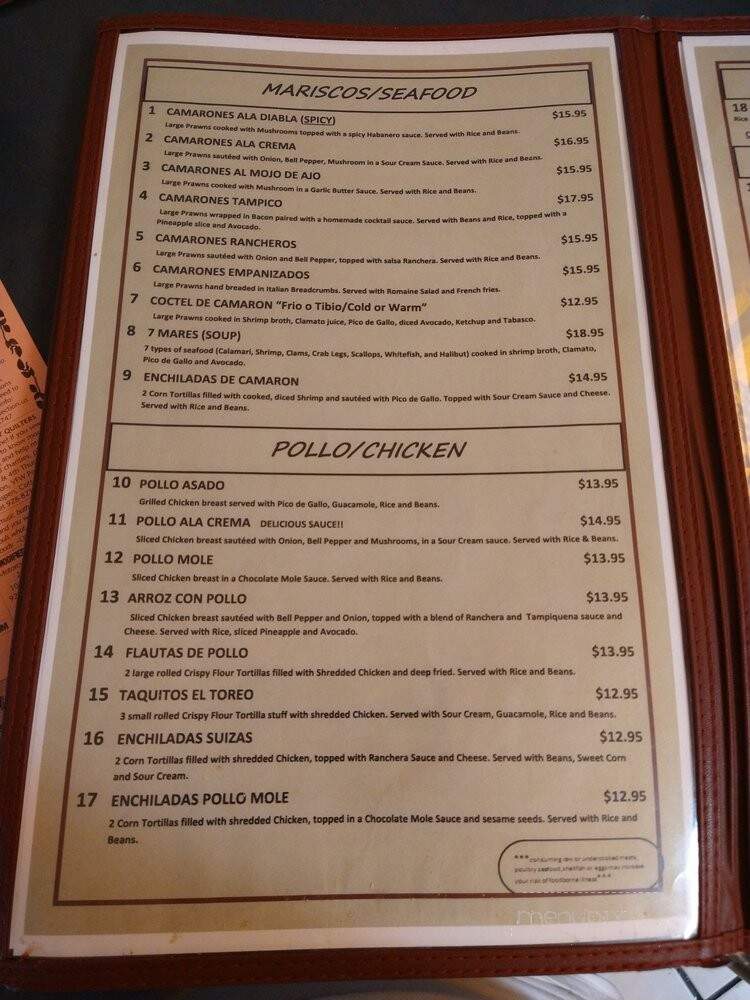 El Toreo - Clarkdale, AZ menu_pic