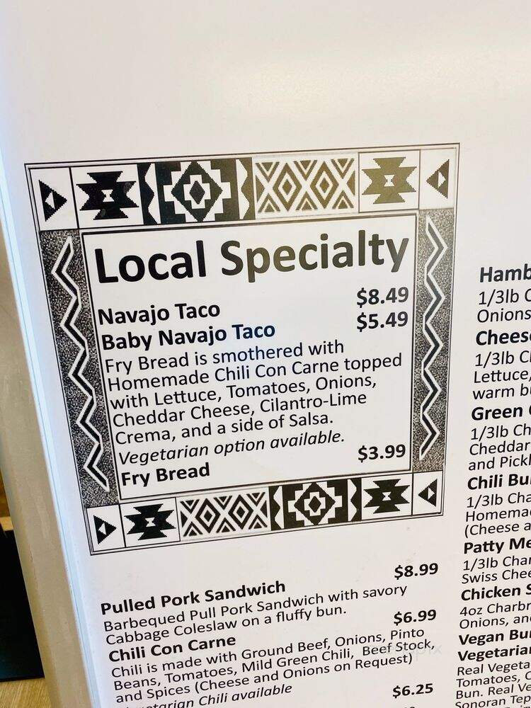 Painted Desert Grill - Petrified Forest National Park, AZ menu_pic