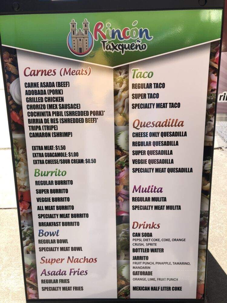Rincon Taxqueno - Stockton, CA menu_pic