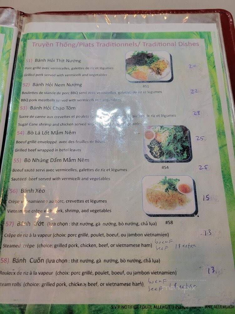 Pho Saigon Viet-Nam - Montreal, QC menu_pic