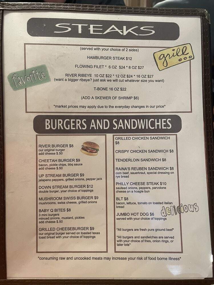 The River Grill - Byrdstown, TN menu_pic