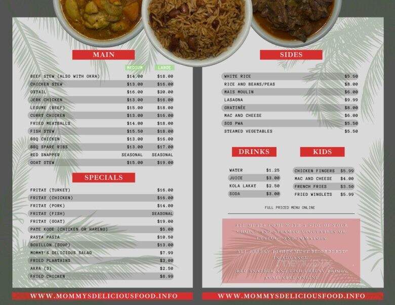 Mommy's Delicious Food - Norwich, CT menu_pic