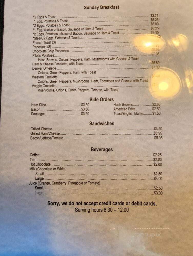 Easy Landing - Marshall, WI menu_pic