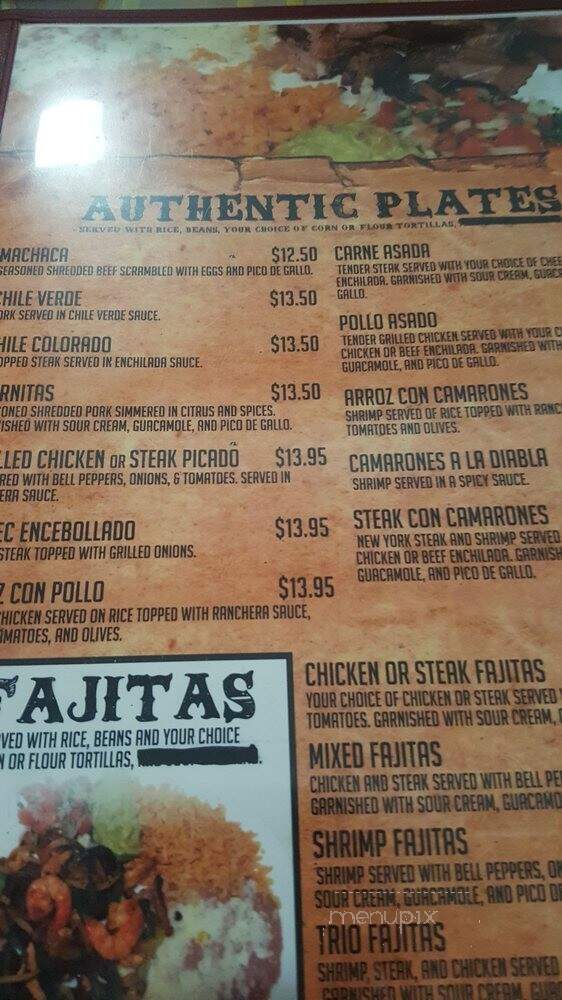 El Sombrero Mexcican Restaurant - Bodfish, CA menu_pic
