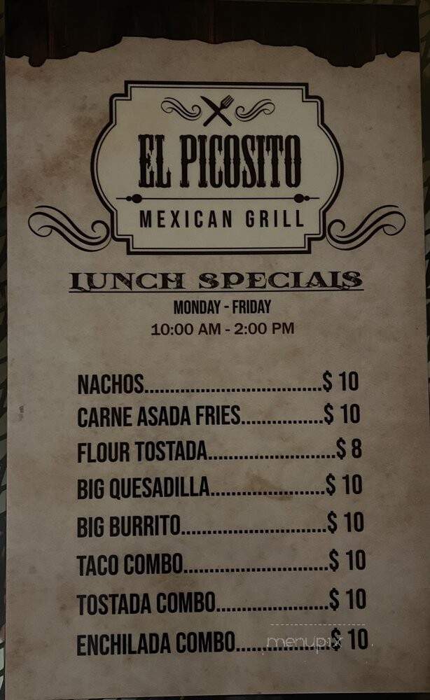 El Picosito Mexican Restaurant - Gustine, CA menu_pic