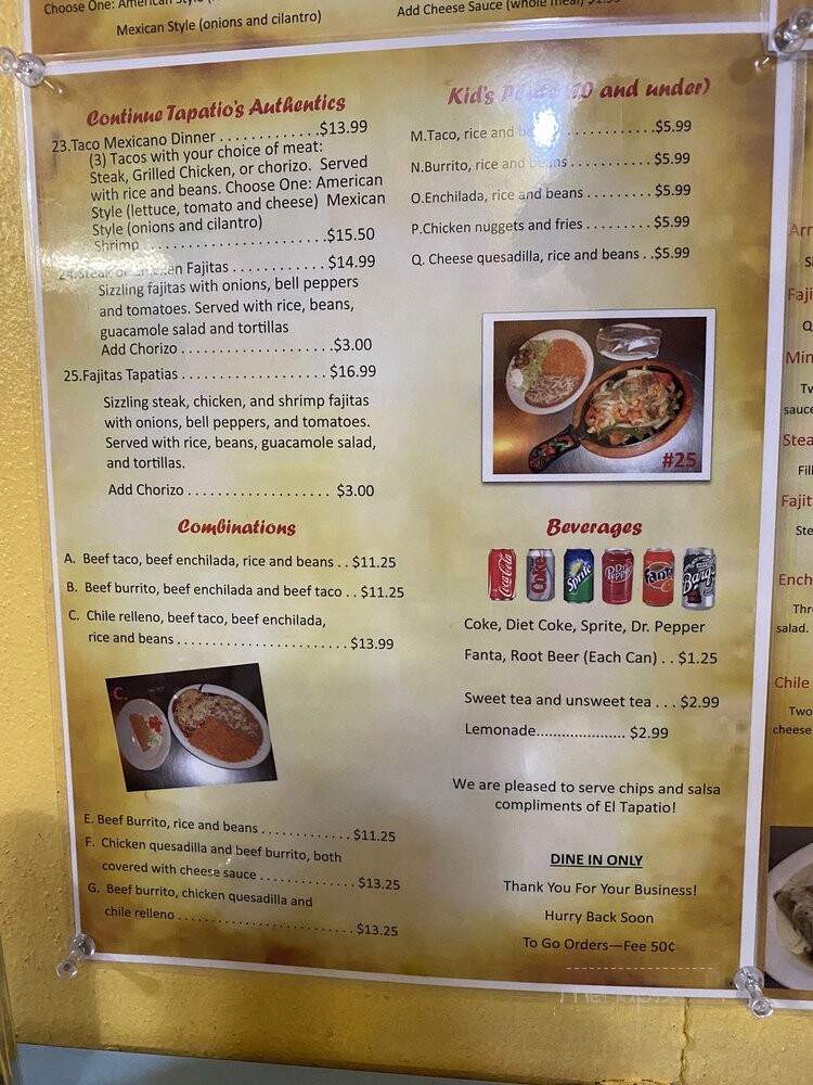 El Tapatio - Cantonment, FL menu_pic