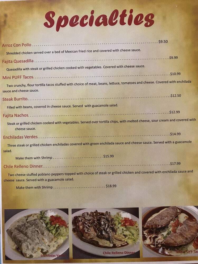 El Tapatio - Cantonment, FL menu_pic