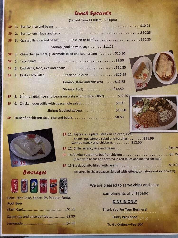 El Tapatio - Cantonment, FL menu_pic