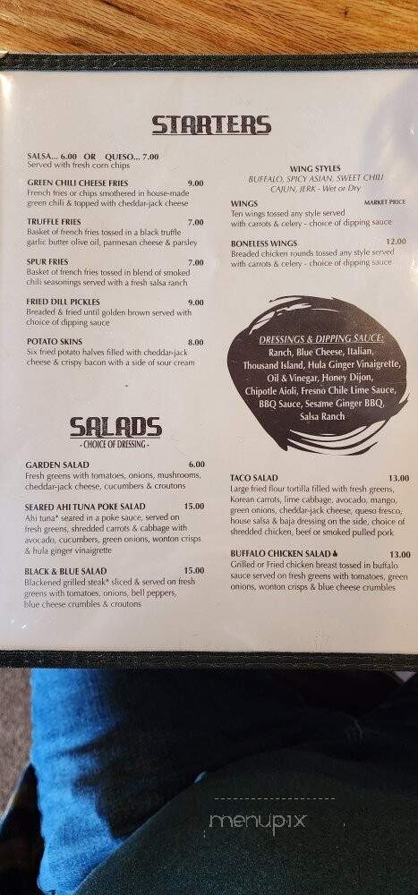 Spur Of The Moment - Larkspur, CO menu_pic