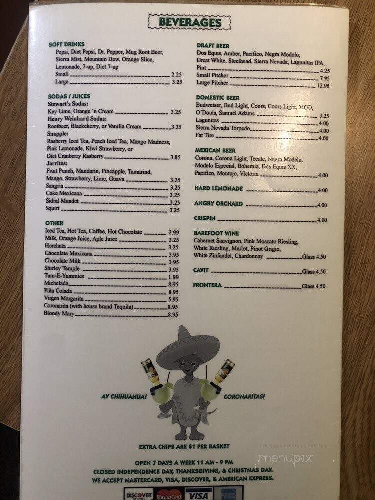 Luzmila's Mexican Restaurant - Mckinleyville, CA menu_pic