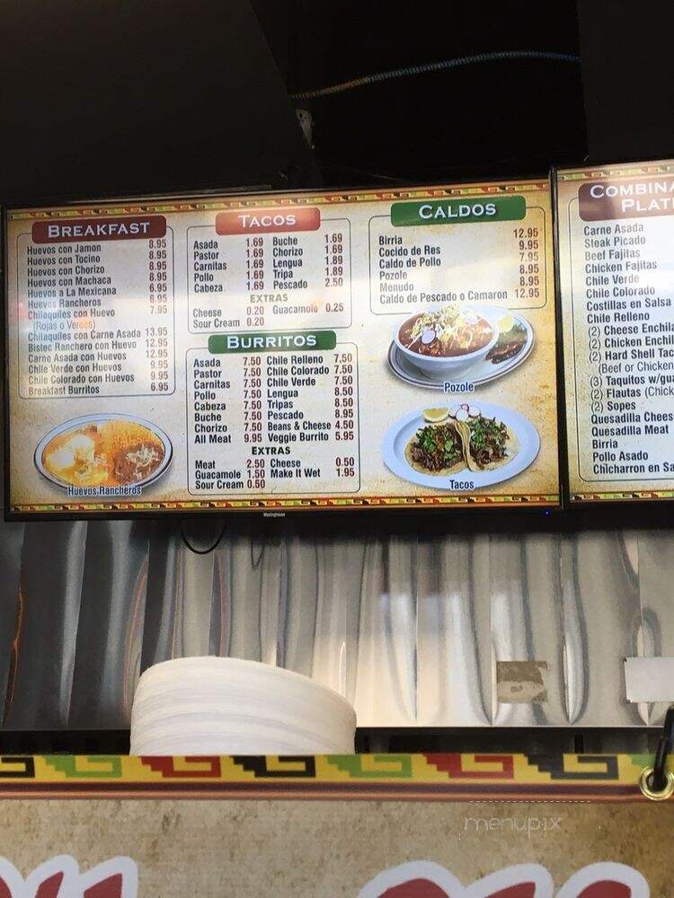Taco Tapatio - Azusa, CA menu_pic