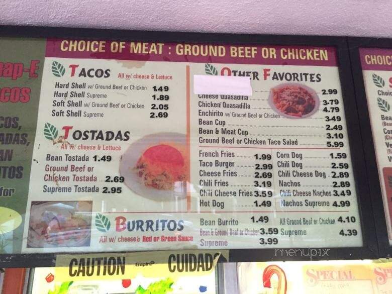 Snap-E-Taco - Covina, CA menu_pic