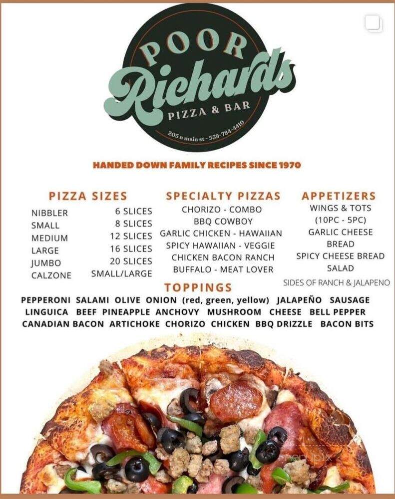 Poor Richard's Pizza - Porterville, CA