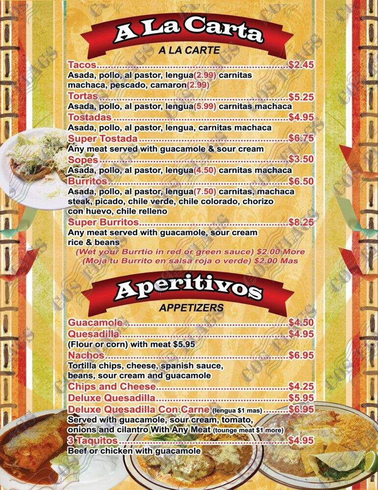 La Perla Tapatia - Delano, CA menu_pic