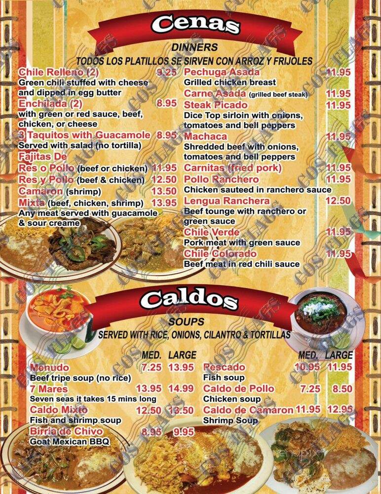 La Perla Tapatia - Delano, CA menu_pic