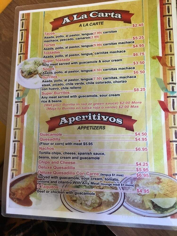 La Perla Tapatia - Delano, CA menu_pic