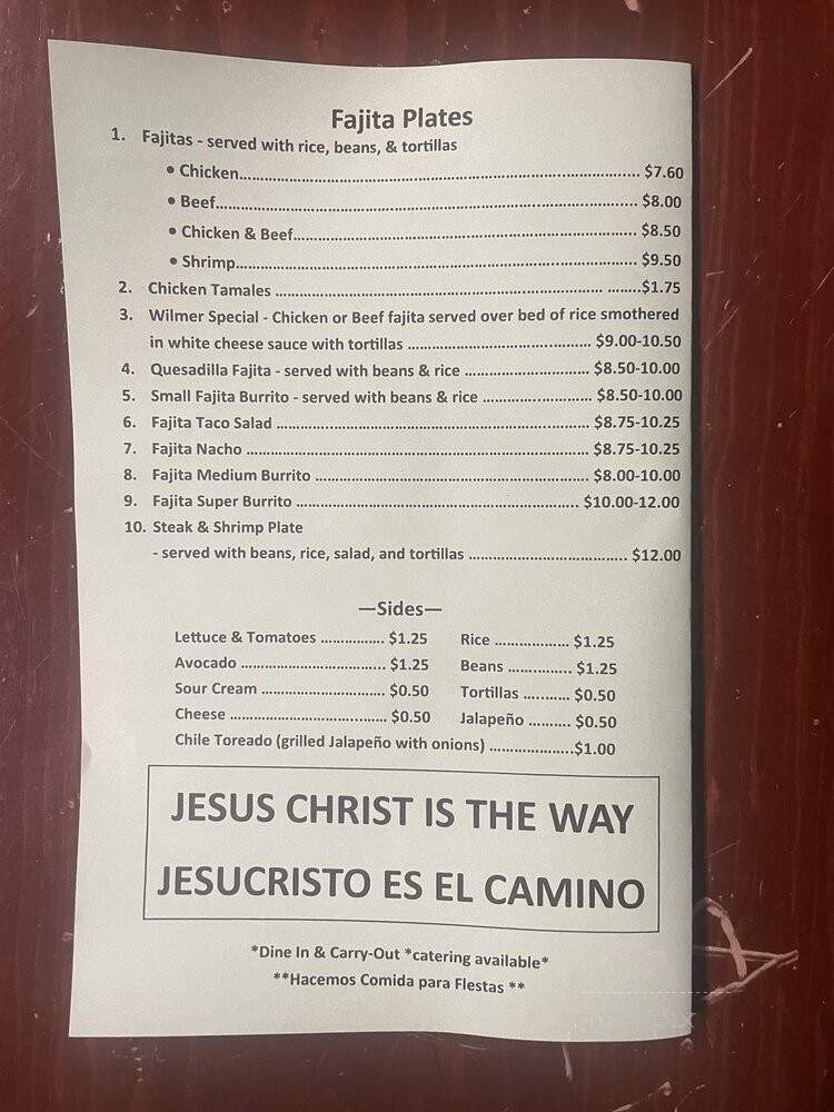 Taqueria El Rancho - Siloam Springs, AR menu_pic