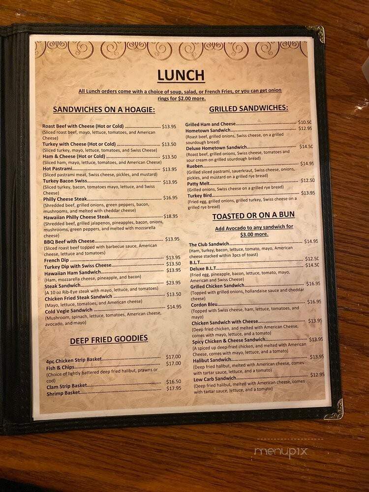 Hometown Restaurant - Fairbanks, AK menu_pic
