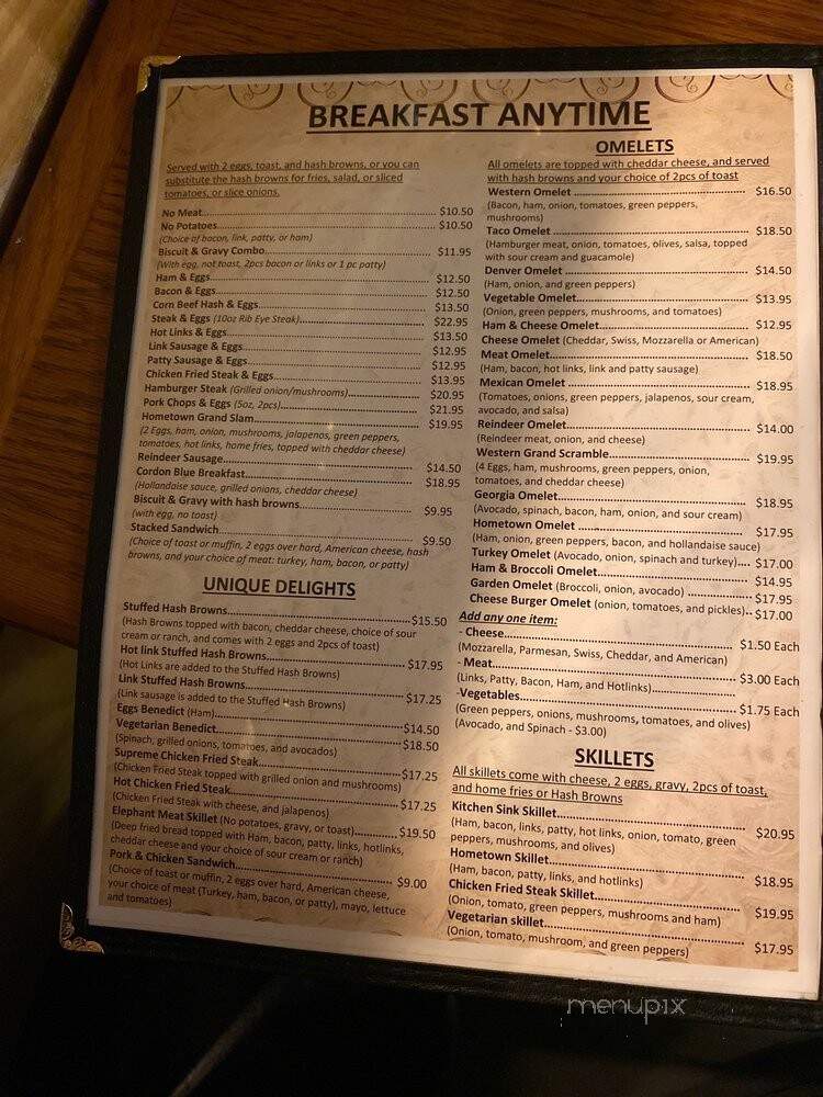 Hometown Restaurant - Fairbanks, AK menu_pic