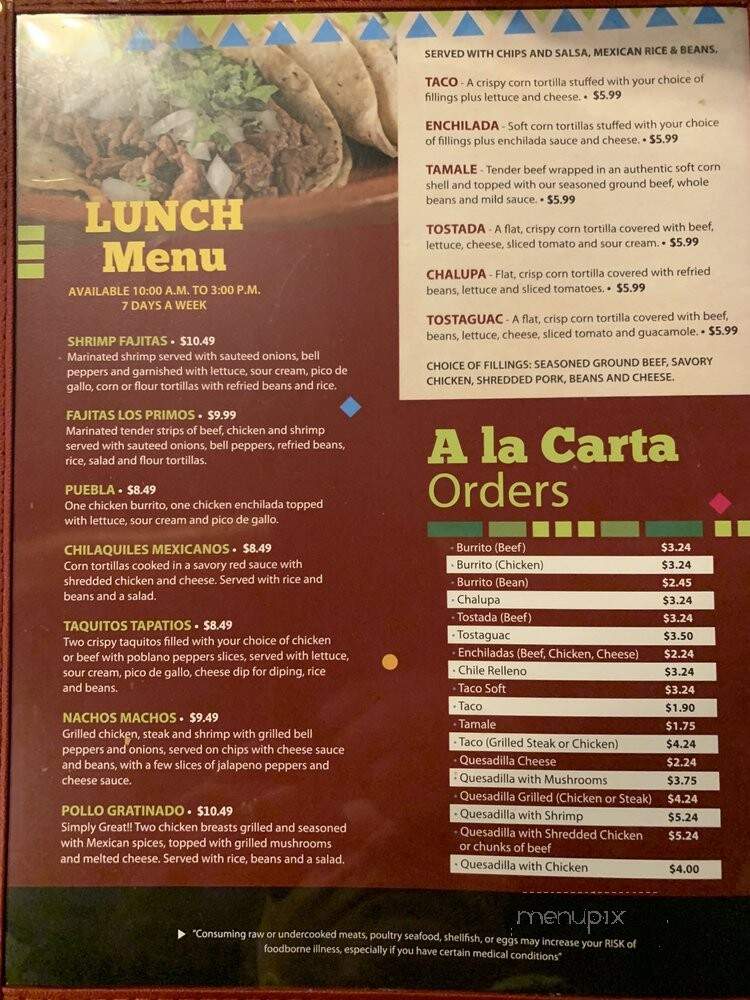Las Vias - Hartselle, AL menu_pic