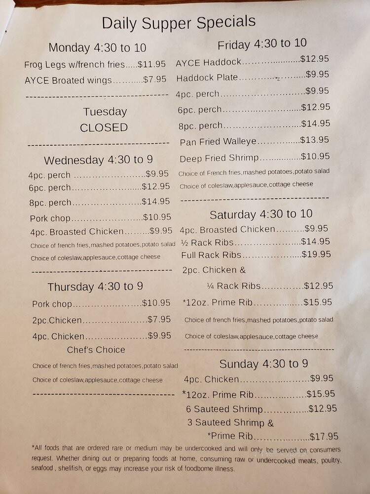 Walker's-Kollerville - Ripon, WI menu_pic