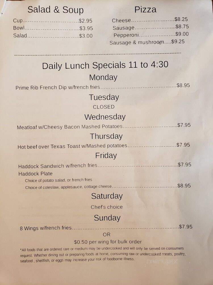 Walker's-Kollerville - Ripon, WI menu_pic