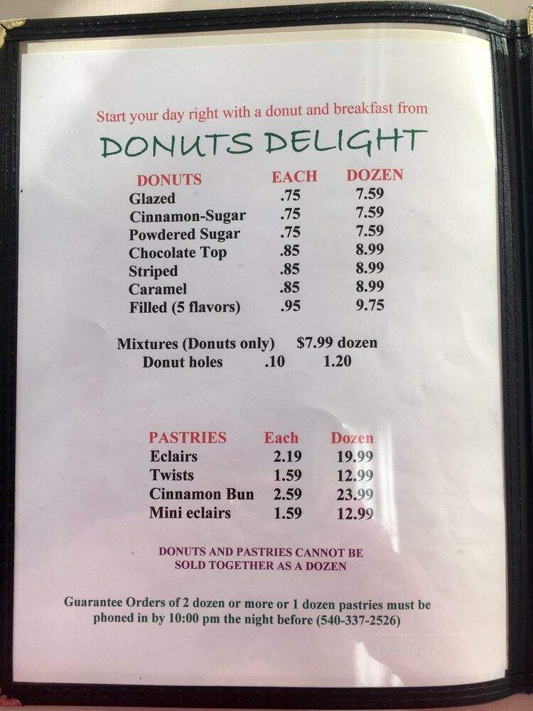 Donut Delight - Stuarts Draft, VA menu_pic