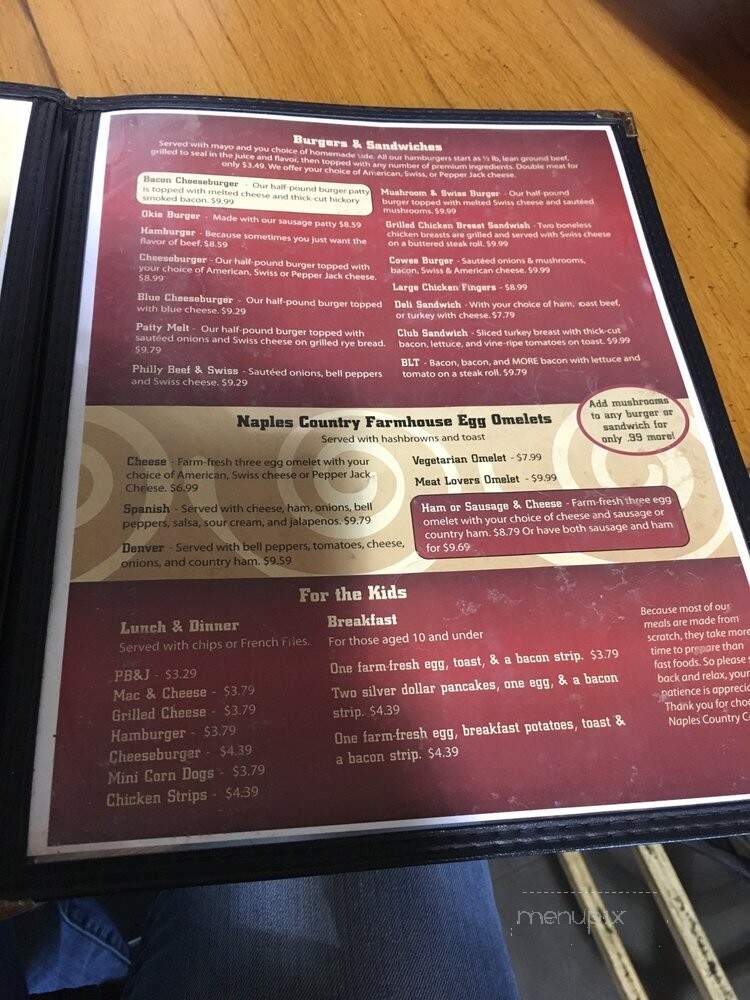 Naple's Country Cafe - Vernal, UT menu_pic