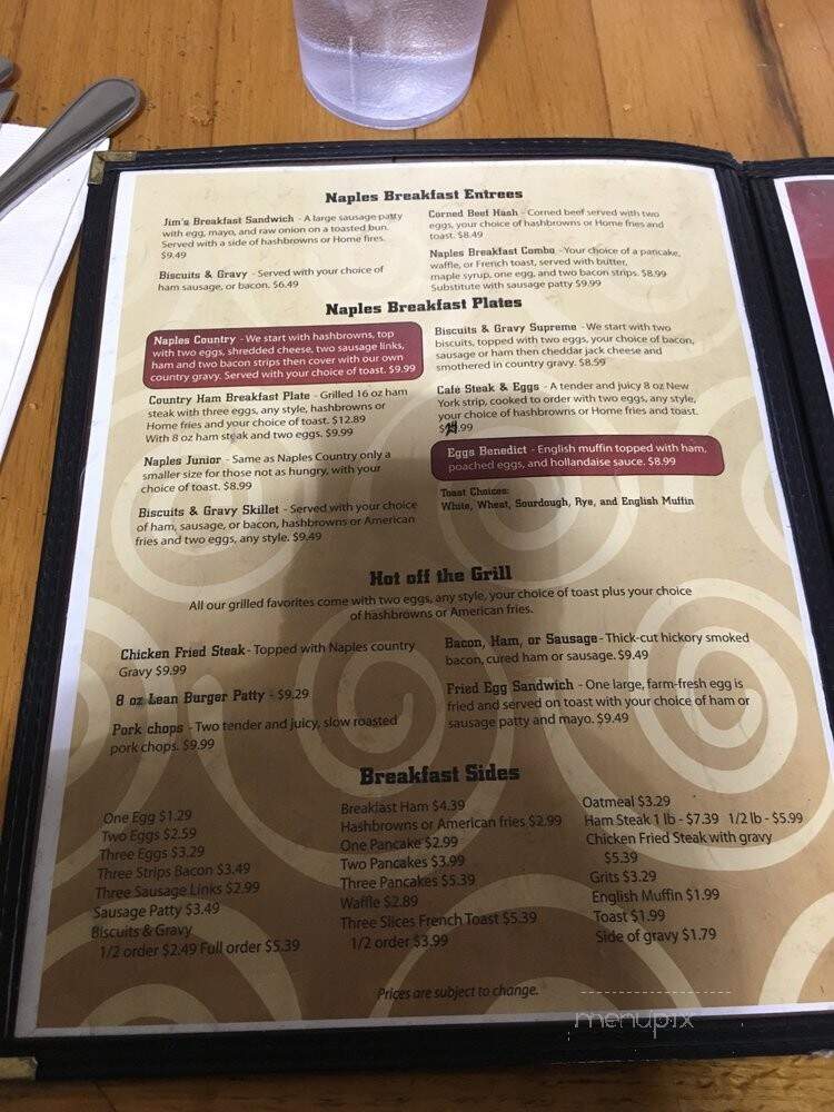 Naple's Country Cafe - Vernal, UT menu_pic